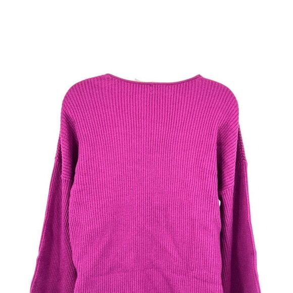 Free Press Sweater Women Small Purple Pullover Long Sleeve VNeck Knit Soft AS IS - Picture 7 of 13